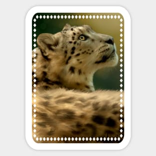 Contemplation- Snow Leopard Sticker